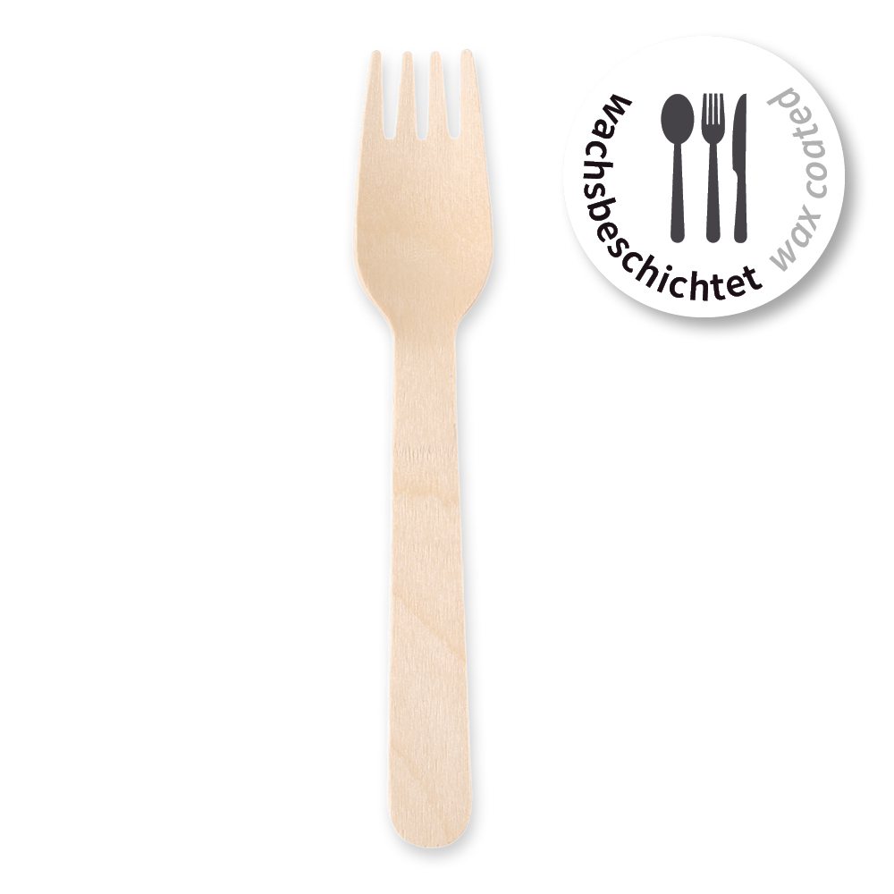 Forks made of wood FSC® 100% wax coated with 160mm lenght