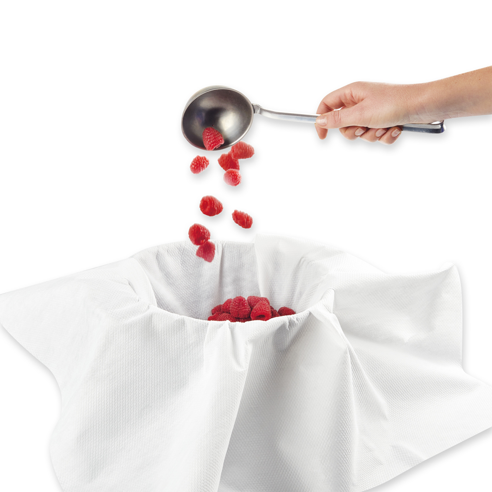 Straining cloths Filterstar made of special nonwoven fabric with rasberry