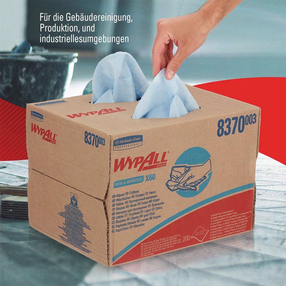 WypAll X80 Industrielle Reinigungstücher - Reißfest, Saugstark & Im Praktischen BRAG-Box-System